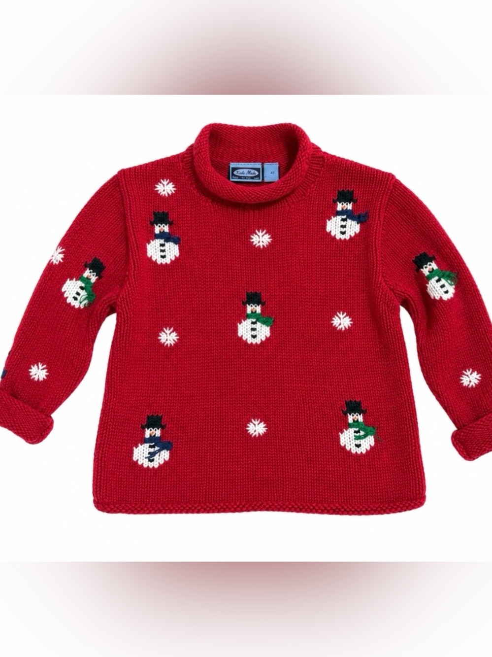 Koala Kids Red Snowman Knit Turtleneck